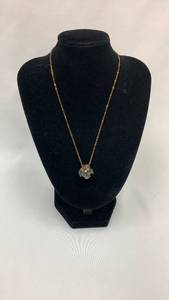 lot 5352 image: Gold Chain Necklace with Natural Rock Pendant