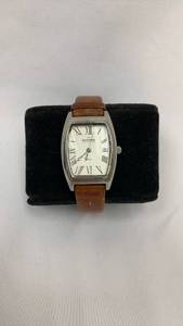 lot 5366 image: Skagen Denmark Steel Watch with Brown Leather Strap