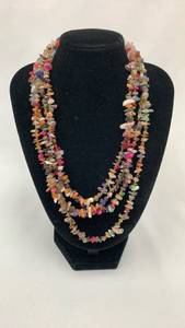 lot 5372 image: Mixed Stone Chip Bead Necklace Collection