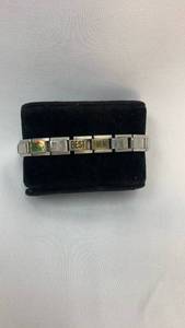 lot 5386 image: Italian Charm Bracelet with Best Friend Message Links