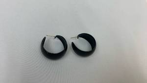 lot 5399 image: Black Thick Hoop Earrings