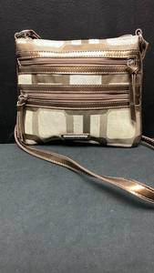 lot 5414 image: Nine West Canvas Logo Crossbody Bag with Multiple Compartments