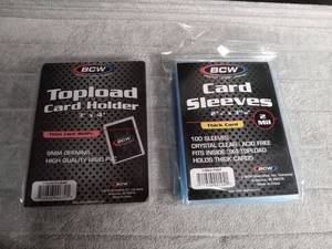 BCW Thick Card TopLoad Holder and Card Sleeves Protection Set