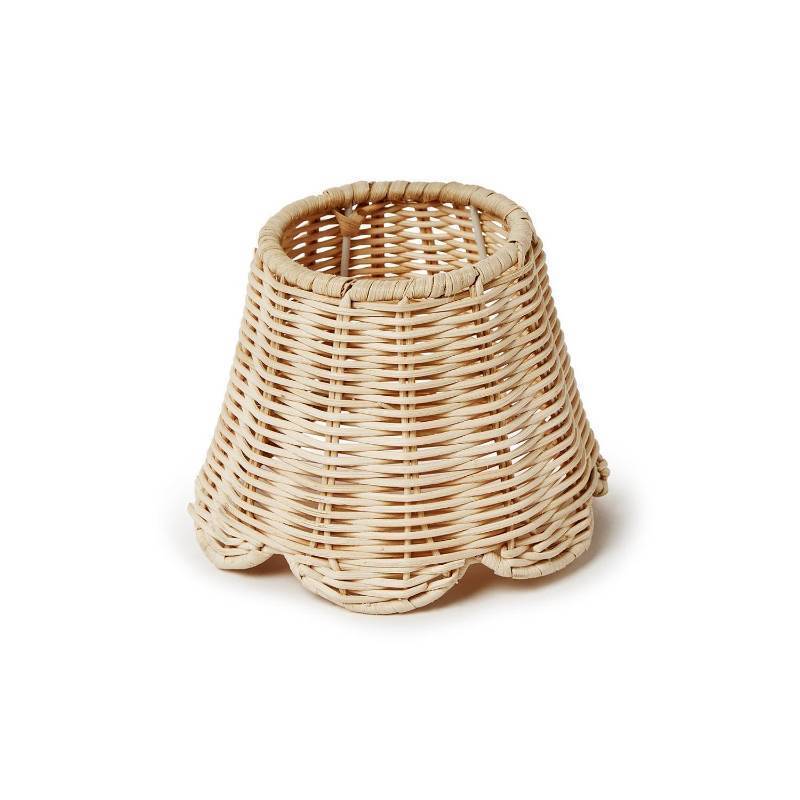lot 25837 image: Twos Company Scallop Rattan Lamp Shade Cover with Scallop Edge, 5.5-Inch - Retail $30