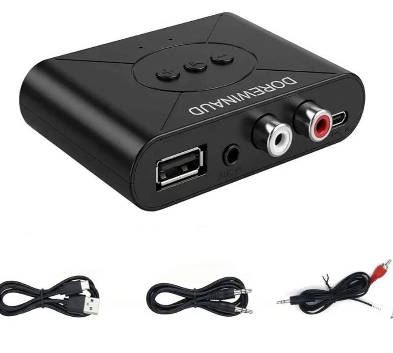 lot 62826 image: Bluetooth 5.3 Audio Receiver, Wireless Audio Receiver RCA Adapter for Stereo, USB Flash DriveNFC One Key ConnectCar SpeakersWireless Headphones Receiving Mode for  - Retail $12