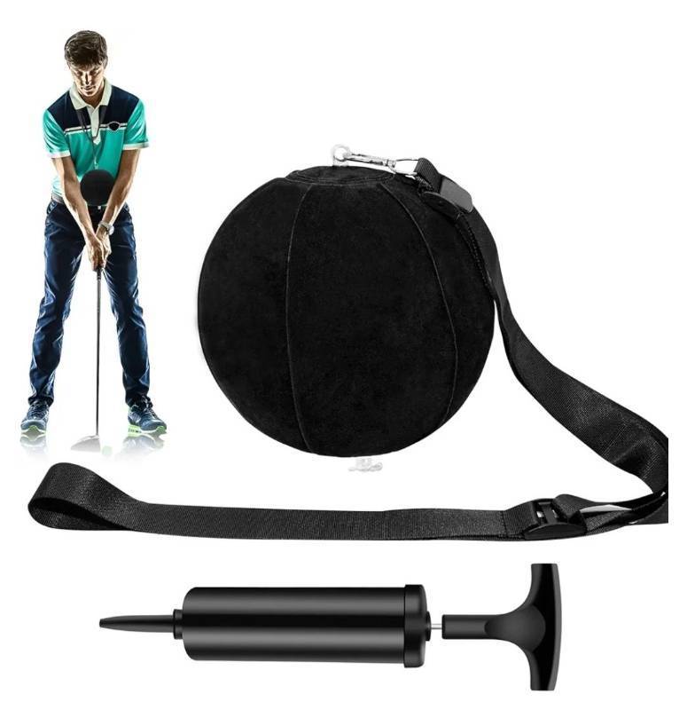 lot 62915 image: Golf Training Ball Smart Ball Golf Training Aid Inflatable Swing Training Ball with Inflator Pump and Adjustable Lanyard,Assist Golf Swing Trainer Golf Swing Assistant for Beginner - Retail $21