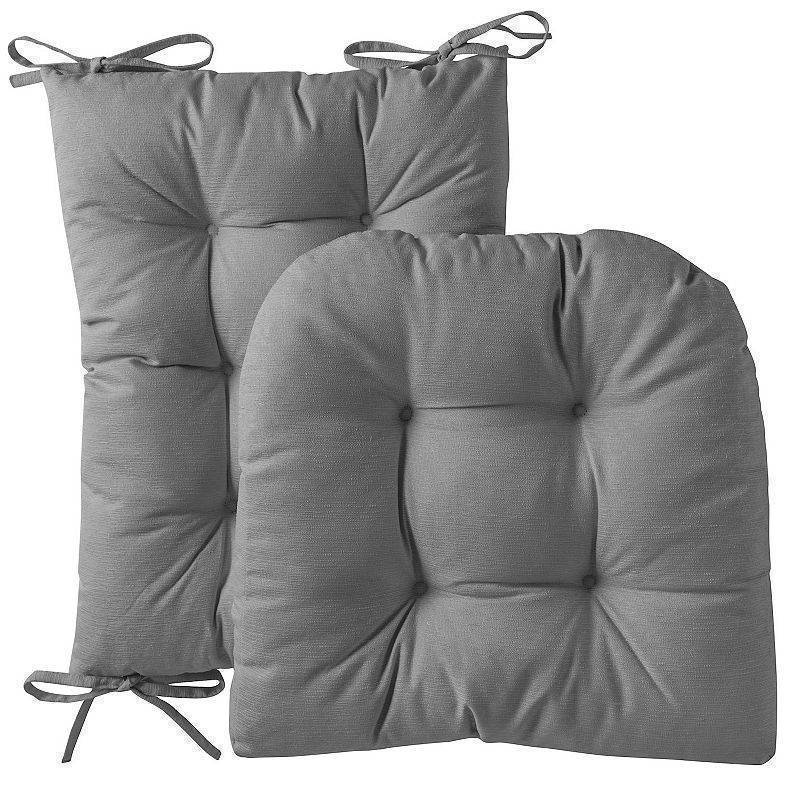lot 36415 image: Sweet Home Collection 2 Piece Tufted Non Slip Rocking Chair Cushion Set Gray - Retail $70