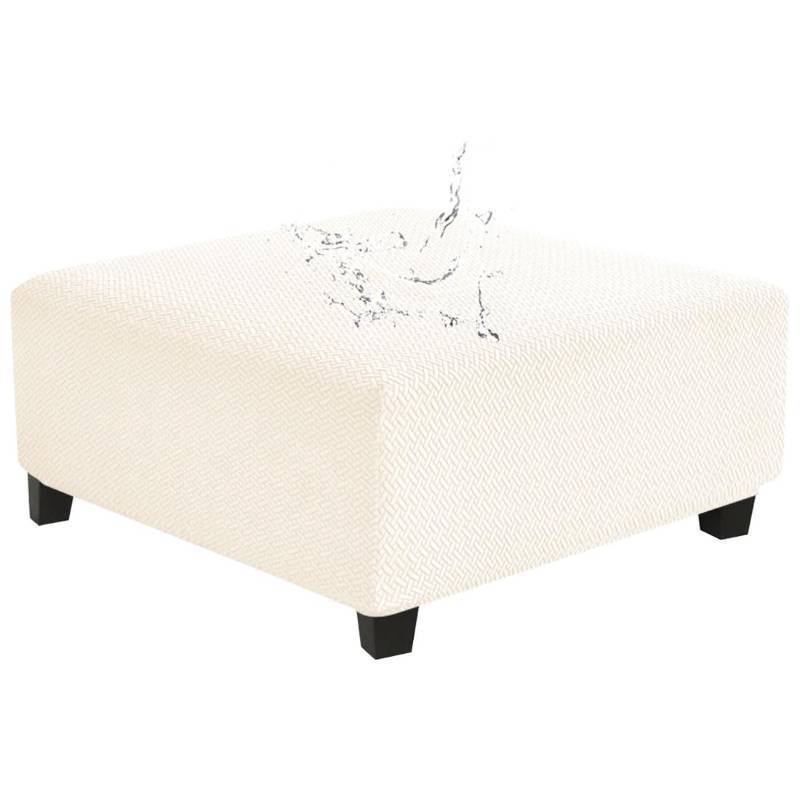 lot 36684 image: Waterproof Square Ottoman Cover Large Square Folding Storage Ottoman Bench Slipcovers Footrest Stool Covers Oversized Ottoman Coffee Table Covers Cube with Elastic Bottom S Beige - Retail $20