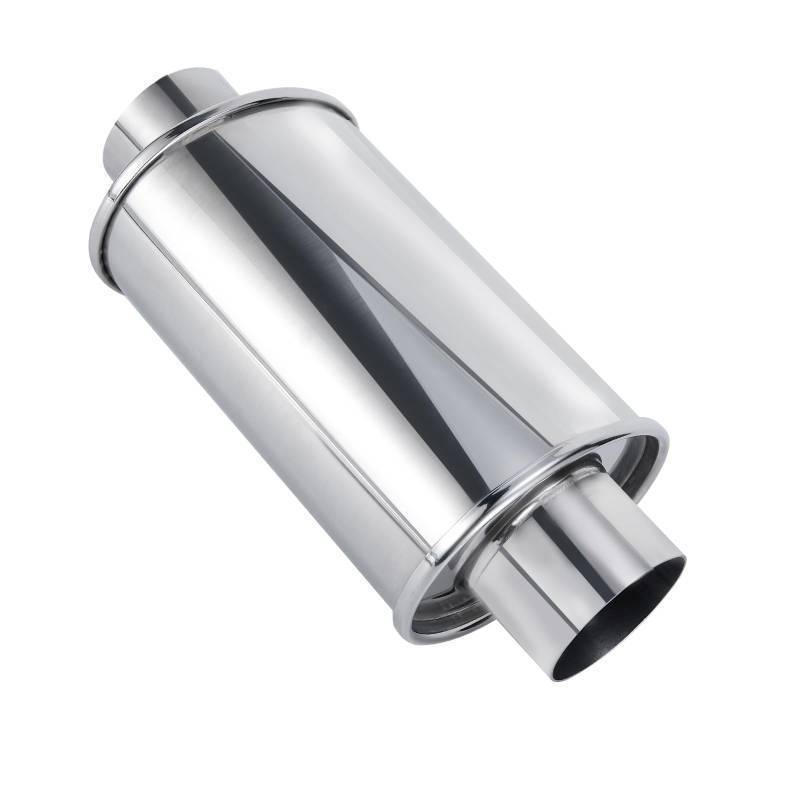lot 56224 image: 3 Ultra Quiet Muffler Resonator 3 in,304 Stainless Steel Exhaust Vibrant Resonator 3in,3 Inlet & Outlet Universal Performance Muffler Resonators,silver - Retail $73