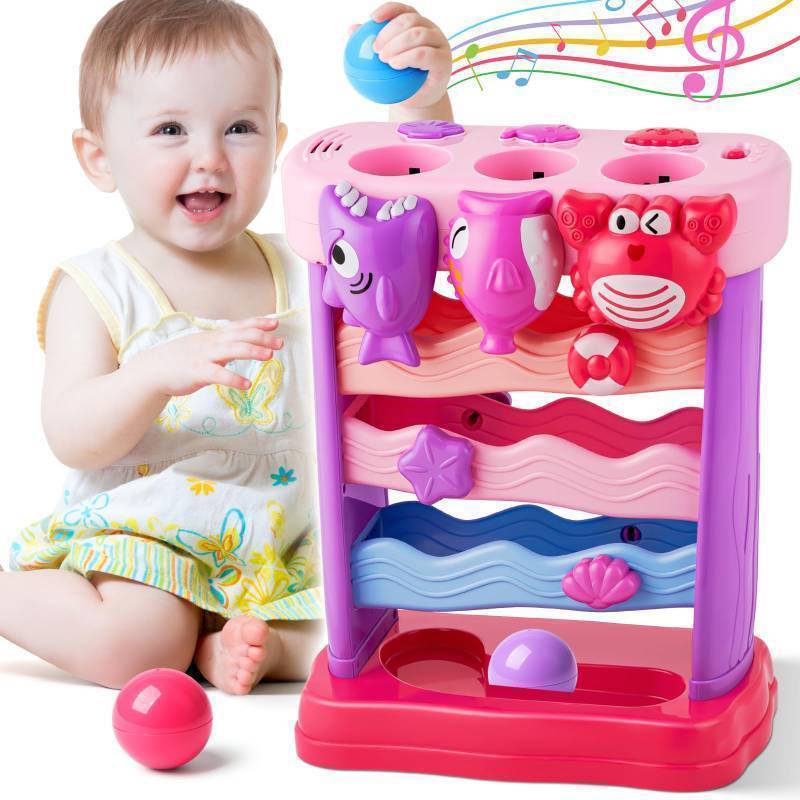lot 56226 image: Musical Toy for 1, 2 Years Old Boys & Girls, Feeding Interactive Toys with Ball, Montessori Education Toys, Perfect Toddler Christmas Birthday Gifts - Retail $25