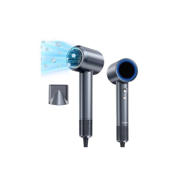 lot 16164 image: Hair Dryer, 150000 RPM Professional High-Speed Blow Dryer, Negative Ionic Hair Dryer for Fast Drying, Low Noise Thermo-Control Hair Dryer with Magnetic Nozzle for Home Travel Women Man - Retail $40