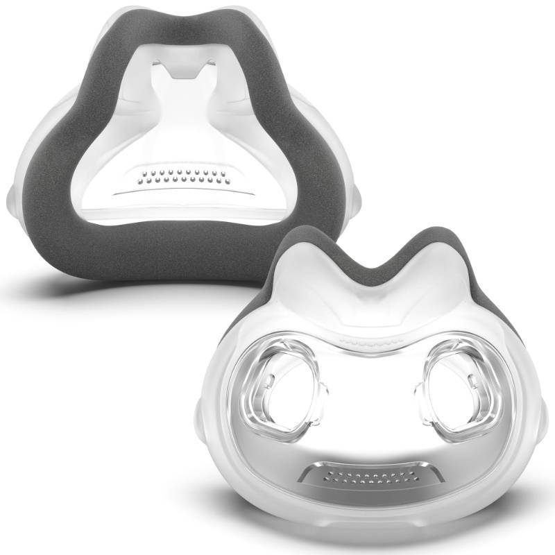 lot 26085 image: 2 Pack Memory Foam Mask Cushions for AirFit F30i Flexible Seal CPAP Supplies Soft Lightweight Fit for Irritation-Free Gentle Contact - Medium replacement cushion - Retail $40