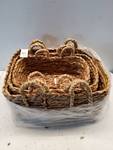Natural Rush Woven Baskets, Rectangular Wicker Basket for Organizing Living Room, Storage Bathroom, Kitchen Decor, Kitchen Storage, 3 Pack - Retail: $160