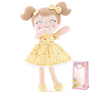 lot 253 image: Gloveleya Baby Girl Gift Soft First Baby Doll Plush Doll Floral Yellow - Retail $27