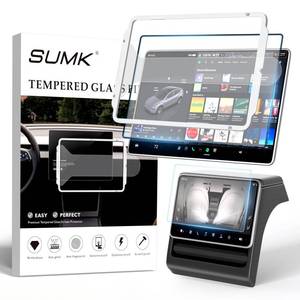 lot 264 image: SUMK 15.4 inch Screen Protector for 2025 Tesla Model Y Premium & Model 3 (20242026), 9H & Anti-GlareFingerprint Front Back Tempered Glass Screen Protector for Tesla Model Y3 Accessories - Matte - Retail $30