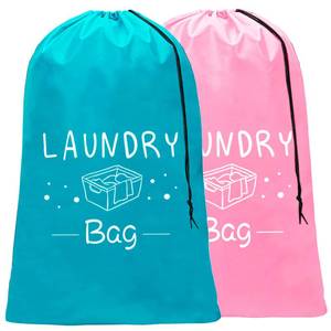 lot 271 image: Sylfairy 2 Pack Extra Large Travel Laundry Bag, Dirty Clothes Organizer with Drawstring,Heavy Duty Travel Laundry Bags,Easy Fit a Laundry Hamper Travel Essentials (PinkBlue, 24 x 36) - Retail $9