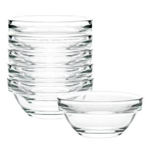 lot 274 image: Iyulania 1.5 oz Clear Glass Bowl, Mini Prep Dish for Salt and Spices, Dishwasher and Microwave Safe, Stackable, Set of 5 - Retail $9