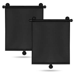 lot 275 image: 2 Pack Car Side Window Sun Shade - Retractable Car Roller Sunshadewith Reinforced Suction Cups, Drop Down UV Interior Sunshade, Stroller Window Sunshade (15 x 17) - Retail $15