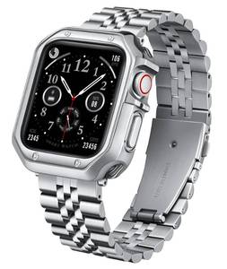 lot 279 image: BINLUN Compatible with Apple Watch Band 49mm 46mm 45mm 44mm 42mm 41mm 40mm 38mm for Men Women, Stainless Steel Metal Strap with TPU Case Fit for iWatch Series UltraSE31110987SE2SE654321 - Retail $23
