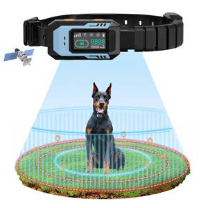 lot 301 image: GPS Wireless Dog Fence System - Multifunctional Electric Fence for Large Dogs, Radius Range 100-9999ft, Training Collar with 8 Correction Modes, Perimeter Dog Collar for Large YardOutdoor Use Only - Retail $140