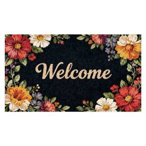 lot 305 image: INTEREST BOOM Spring Doormat, Rubber Back Non-Slip Welcome Mats for Front Door with Colorful Floral Accents, Entrance Rug Spring Welcome Mat, Home Decorative Doormat, 30x17 Inches - Retail $23