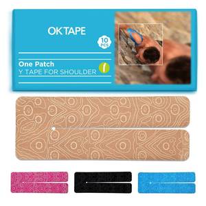 lot 310 image: OK TAPE Precut Y-Shape Kinesiology Tape for Shoulder, Knee, Back, 10 Pcs, K Tape Strips, Provide Support & Relieve Discomfort, Water-Resistant Elastic Athletic Tape (3.5 x 10, Beige) - Retail $15