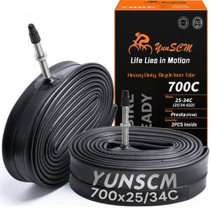 lot 316 image: 700C Heavy Duty Bike Tubes 700x25C26C28C32C34C FV48 Presta Valve (2534-622) 700C Bicycle Inner Tubes Compatible with 700x25C 700x28C 700x32C 700x34C Road and Gravel Bike Tire Tubes 2-PCS - Retail $16