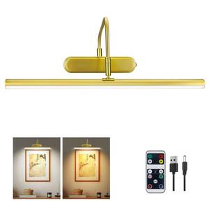 lot 318 image: RAIFOOLLY Picture Light,3AA Battery Art Lights for Paintings,2PK Wireless Wall Lighting,Remote Control Accent Light with Timer and Dimmable for Frame,Portrait,Dartboard-Antique Brass