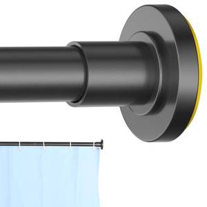 lot 324 image: CorkLatta Black Shower Curtain Rod 31 to 80 Inch,1 Inch Diameter Adjustable Spring Tension Stainless Steel Telescoping Rod,Easy Install,No Rust - Retail $65
