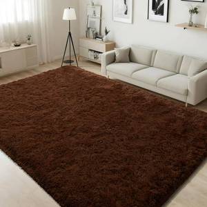 lot 343 image: ISEAU Fluffy Rug Carpets Soft Shaggy Area Rugs Indoor Floor Mats for Kids Room Fuzzy Carpet Comfy Cute Nursery Carpets Bedside Mat for Boys Girls Bedroom Living Room Home Decor, 6ft x 9ft,Brown - Retail $34