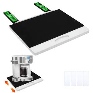 lot 353 image: MinBoo Bamboo Appliance Slider,Sliding Tray for Coffee Maker, Kitchen Countertop Appliance Rolling Tray,Slides Easily from Under The Cabinet,Wide -White- Large (16 Wx13 D) - Retail $37