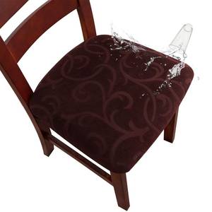 lot 393 image: Genina Waterproof Chair Seat Covers Dining Room Chair Covers Stretch Seat Cover for Dinning Room Chair Protector Slipcovers for Kitchen, Hotel (4, Flower Pattern-Chocolate) - Retail $26