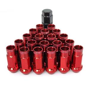 lot 398 image: SOROPARTS Lug Nuts M12x1.25 Open End Wheel Nuts,Taper Acorn Seat, Forged Locknut Racing Nut 20 Set 2 Pieces Total 22 Pieces and 1 Nut Socket Key (Red, M12 x P1.25) - Retail $39