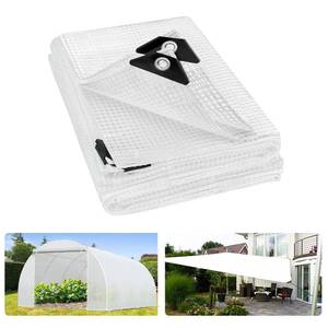 lot 428 image: ANGAR 16 Mil Clear Greenhouse Tarp, 6x8FT Heavy Duty Waterproof Clear Tarps with Grommets, UV Resistant Greenhouse Replacement Poly Cover, for Gardening, Farming, Chicken Coops, Canopy,Outdoor - Retail $17