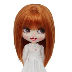 lot 441 image: WIG ONLY Tzncos Just 1pc wig fit for 10-11 inch Head Dolls, Blyth Qbaby Amydoll Wig Short Straight Collection Hair (Carrot Orange) - Retail $11