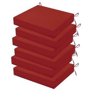 lot 454 image: HOMELYSIAN Outdoor Chair Cushions Set of 6, 18.5 x 16 Inch Patio Chair Cushions for Outdoor Furniture, Water Resistant, Non-Slip Ties(Brick Red) - Retail $75