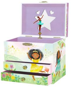 lot 460 image: BALLERINA BROKEN Giggle & Honey� Musical Ballerina Jewelry Box for Girls - Kids Dancing Ballerina Music Box with Mirror, Black Ballerina Gifts for Little Girls, Childrens Birthday Gift, Ages 3-10 - Retail $30