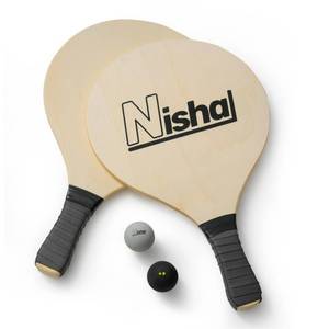 lot 463 image: Nisha - Paddle Ball Set, Complete Set with 2 Pro Balls, 2 Rackets and Paddle Grips, Interactive Indoor, Outdoor and Beach Game, Comes in a Durable Plastic Case - Retail $28