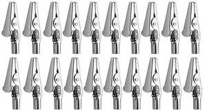 lot 471 image: 22 Pcs bnafes Alligator Clip Spring Clamps 51mm2inch test line Crocodile Clip Silver Tone Alligator Clips Nickel Plated Crocodile Clamps, used in laboratory electric testing work and Cable Lead Clip 22Pcs - Retail $9
