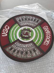 lot 472 image: Football Stadium Heavyweight Melamine Round Platter, 13.5-inch Diameter, Kitchen Accessories - Retail $26
