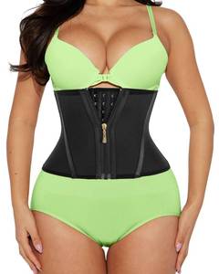 lot 488 image: LUXURY-VITA Short Torso Waist Trainer for Women 9-inch Workout Fajas Colombianas Waist Cincher Body Shaper Corset Girdle - Retail $30
