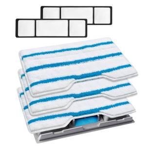 lot 495 image: KEEPOW Reusable Mop Replacement Pads, Mop Pads Refills Compatible with Shark Vac Mop VM252 VM200 VC205 VM250 QM250 VM190 VM200P12, Hardwood Floor Mop Pad with Upgraded Dirt Chamber (123 Pads) - Retail $23