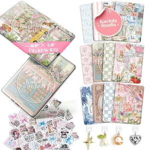 lot 496 image: Kaciola 12PCS Inserts Cardstock for E-reader, 4 Type C Charms & Stickers for Clear Case, 6.9x4.8 Vintage Romance Theme Inserts Compatible with Paper White 11th-12th Gen, E-Reader Gift for Booklover - Retail $10