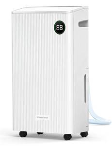 lot 4311 image: 4500 Sq.Ft Dehumidifier with Drain Hose Max 80 Pint, Automatic Defrosting, Intelligent Humidity Control with 24HR Timer, Smart Quiet Dehumidifier, for Basement, Bathroom, Bedroom, Home, White - Retail $186
