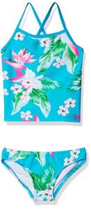 lot 4323 image: Kanu Surf Girls Toddler Alania Floral Banded Tankini Beach Sport 2-Piece Swimsuit, Aqua, 4T - Retail $25
