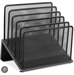 lot 4349 image: Wire Mesh Desktop File Sorter Black - Retail $15