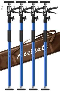 lot 4405 image: 4PK Support Pole,Steel Telescopic Quick Adjustable 3rd Hand Support System, Support Rod, Supports up to 154 lbs Construction Rods for Cabinet Jacks Cargo Bars Drywalls Extends from 50 Inch to 118 Inch - Retail $80