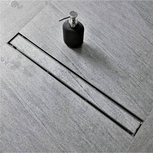 lot 4408 image: Neodrain 48-Inch Linear Shower Drain with Tile Insert Grate,Brushed 304 Stainless Steel Rectangle Shower Floor Drain, Linear Drain with Leveling Feet, Hair Strainer - Retail $97
