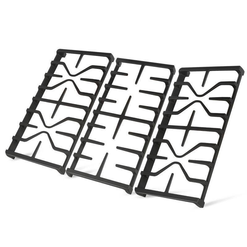 lot 1155 image: Upgraded WB31X27151 Side Grates WB31X27150 Center Grates Replacement for GE General Electric Stove Parts, WB31X24736 WB31X24737 Cast Iron Grate Cooktop Burner for JGBS66REKSS JGB735SPSS Stove Grate - Retail $120