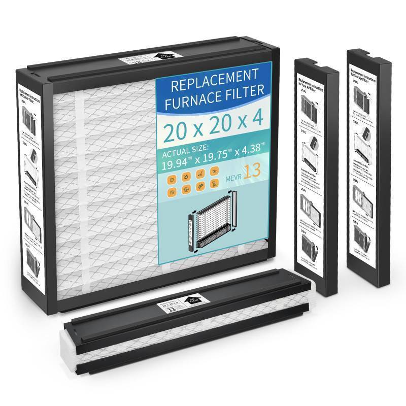lot 1158 image: 2-Pack 20x20x4 Replacement Air Filter for Honeywell FC100A1011, Lennox X0585 MERV 13 Allergy & Dust Defense, Pleated HVAC AC Furnace Filters(Actual Size 19.94 x 19.75 x 4.38 Inches) - Retail $60